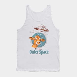 MOO-ving to Outer Space - Funny UFO Tank Top